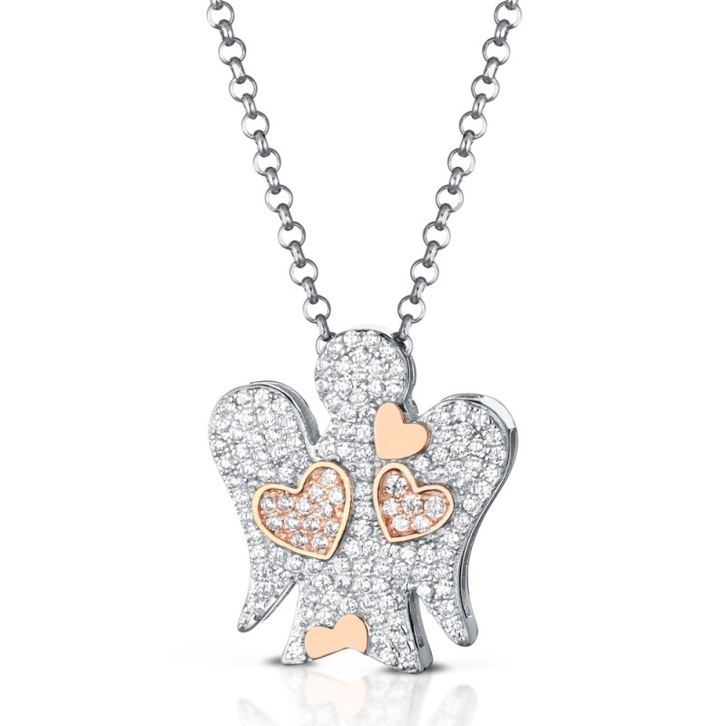 Colgante Roberto Giannotti Ángel Circonitas Corazones Rosas GIA357 ...