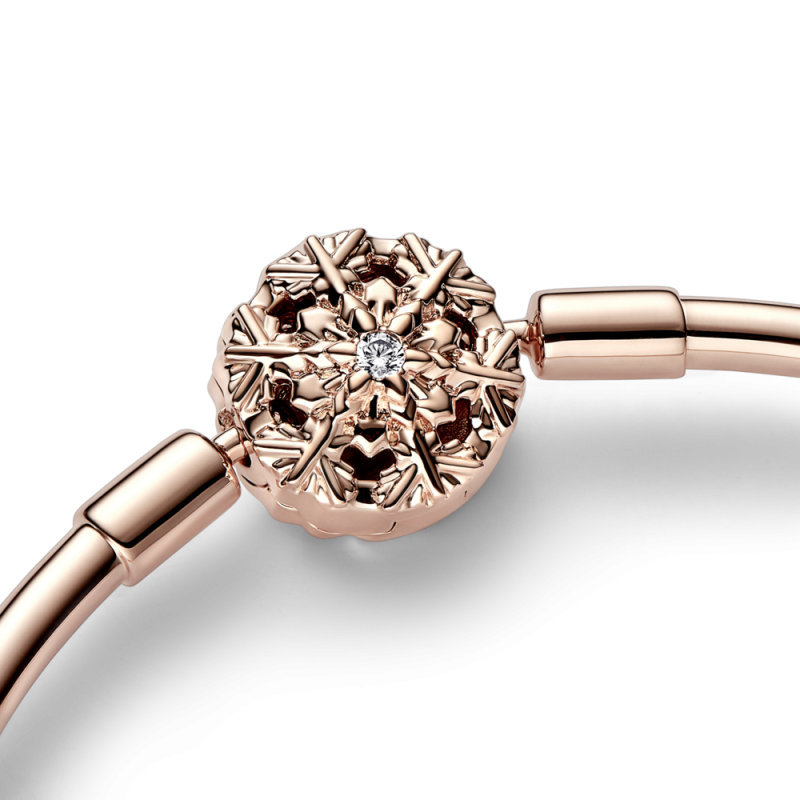 Pulsera Pandora Rigida Rosé Copo de Nieve Brillante 582338C01 | Joy...
