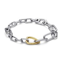 Pulsera Pandora me plata con baño oro de 14k Corazón en Dos Tonos 5...