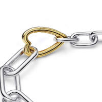 Pulsera Pandora me plata con baño oro de 14k Corazón en Dos Tonos 5...