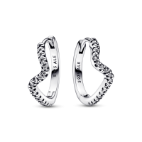 Pendientes Pandora de aro en plata de ley Ola Brillante 292545C01 |...