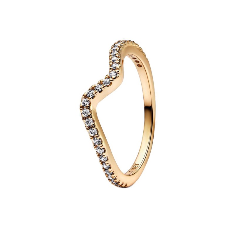 Anillo Pandora Dorado Ola Brillante 162539C01 | Joyería River