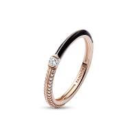 Anillo Pandora ME rosa Dual Negro & Pavé 182528C01 | Joyería River
