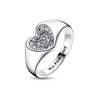Anillo Pandora plata Sello Corazón Radiante Pavé 192491C01 | Joyerí...