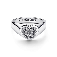 Anillo Pandora plata Sello Corazón Radiante Pavé 192491C01 | Joyerí...