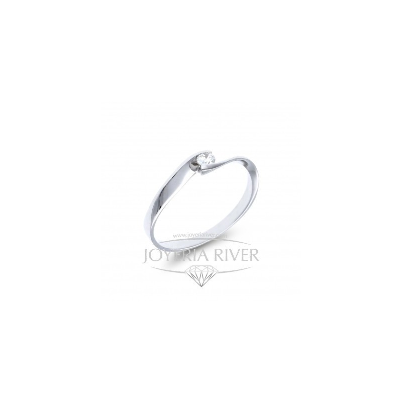 Sortija oro Blanco Diamantes 356212HVS | Joyería River
