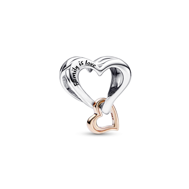 Charm Pandora plata y rosa Corazón Infinito Filigrana Dos Tonos 782...