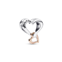 Charm Pandora plata y rosa Corazón Infinito Filigrana Dos Tonos 782...