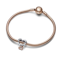 Charm Pandora plata y rosa Corazón Infinito Filigrana Dos Tonos 782...