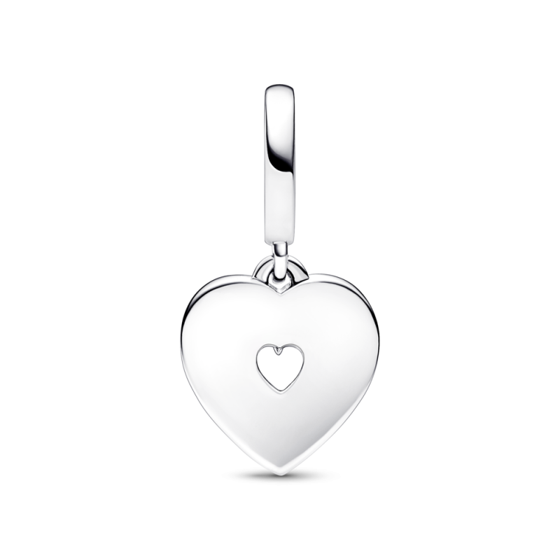 Charm Pandora Colgante Doble plata Corazón Blanco Anacarado 792649C...