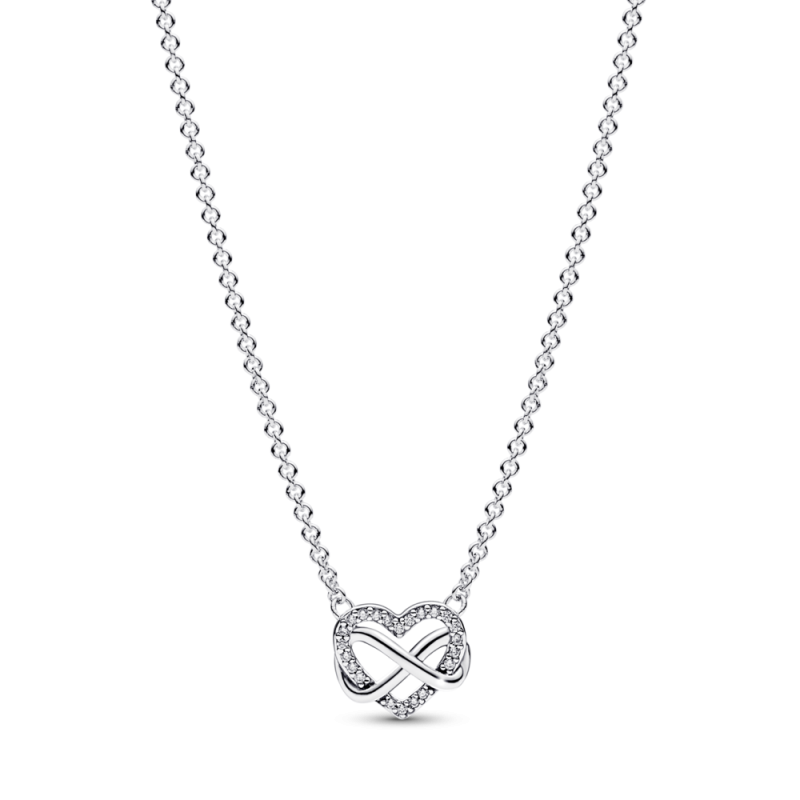 Collar Pandora plata Corazón Infinito Brillante 392666C01 | Joyería...