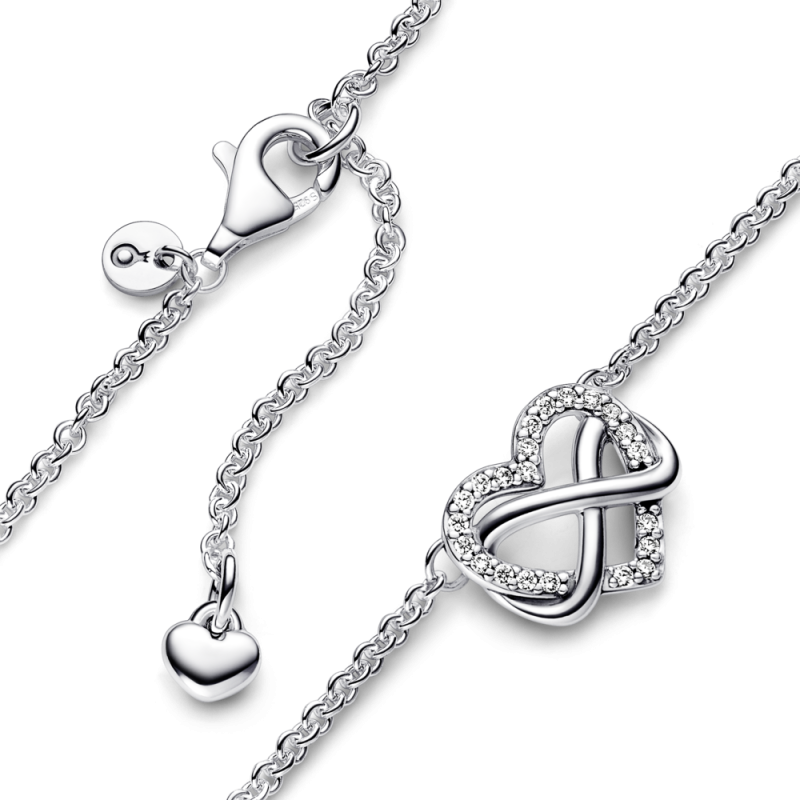 Collar Pandora plata Corazón Infinito Brillante 392666C01 | Joyería...