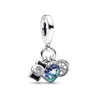 Charm Pandora Triple Cámara, Corazón y Brúljula 792703C01