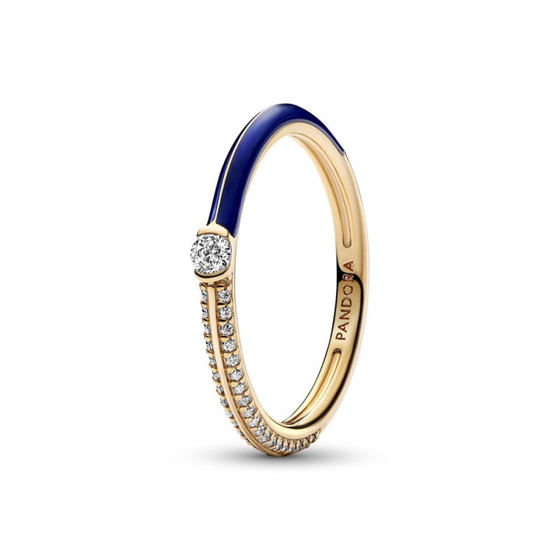 Anillo Pandora Dual Azul y Pavé 162528C01