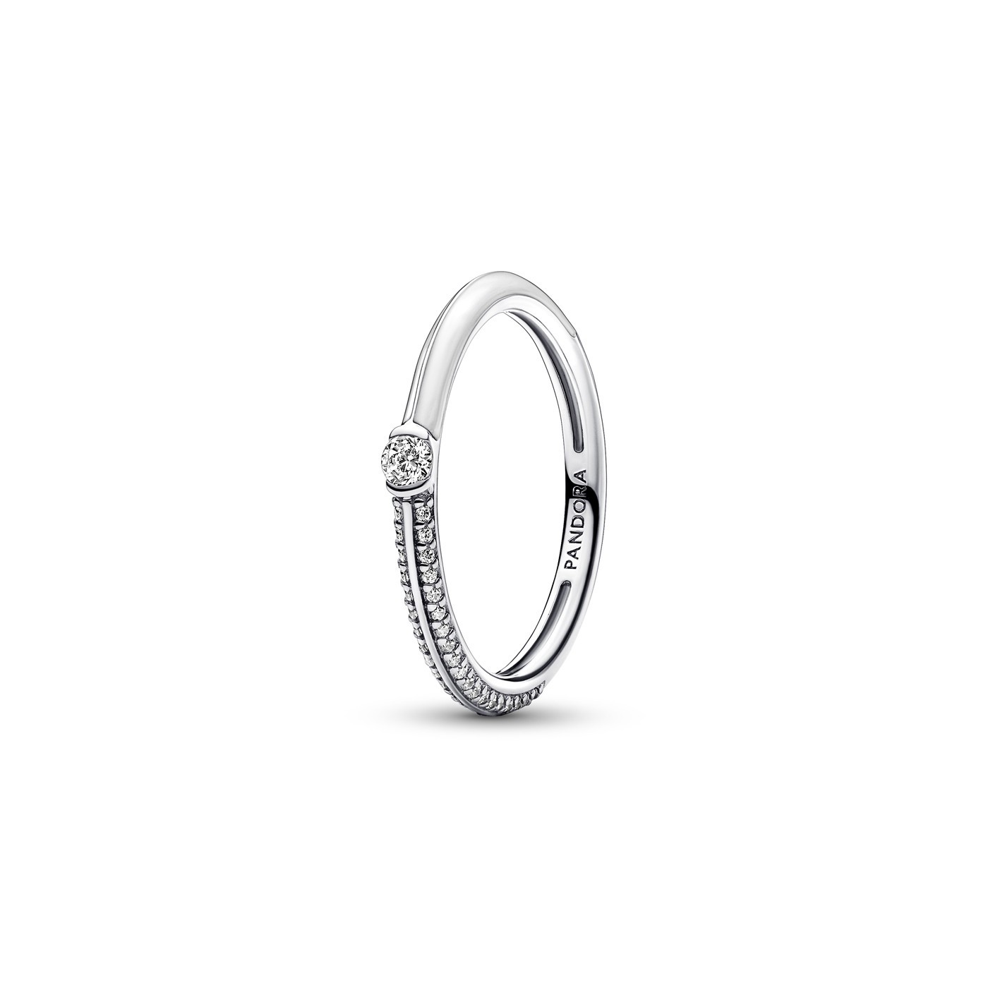 Anillo Pandora Dual Blanco y Pavé 192528C02