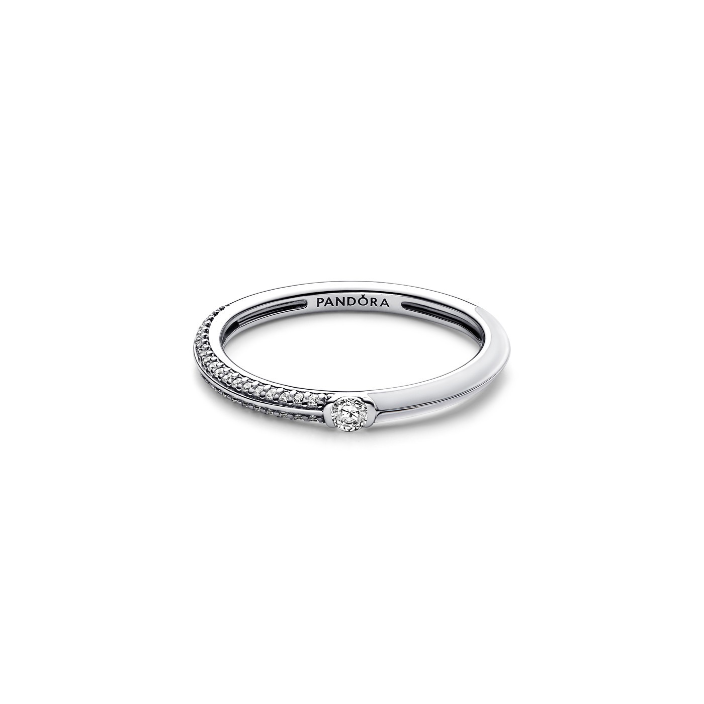 Anillo Pandora Dual Blanco y Pavé 192528C02