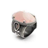 Anillo Raive Plata y ojo de Gato Rosa 15501