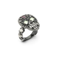 Anillo Calavera Calcedonias, Espinelas y Circonitas SKS189
