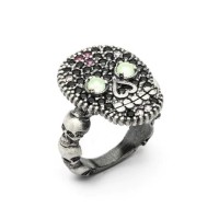 Anillo Calavera Calcedonias, Espinelas y Circonitas SKS189