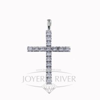 Cruz Oro Blanco Diamantes R370I392 | Joyería River