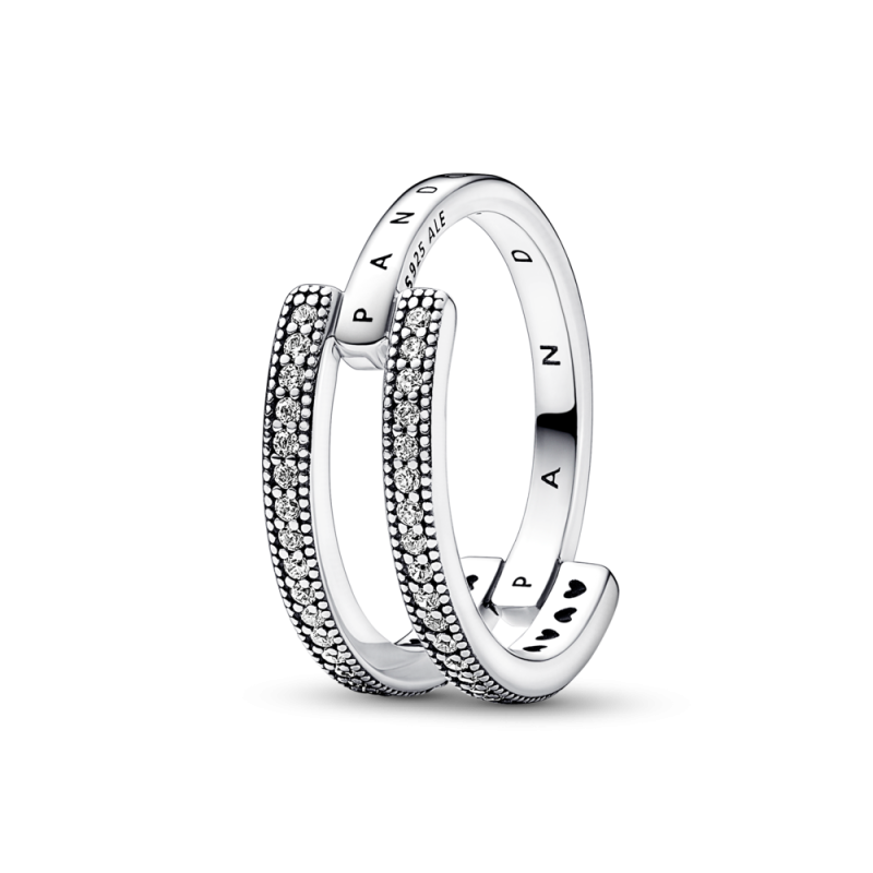 Anillo Pandora Signature Logo & Pavé 192779C01