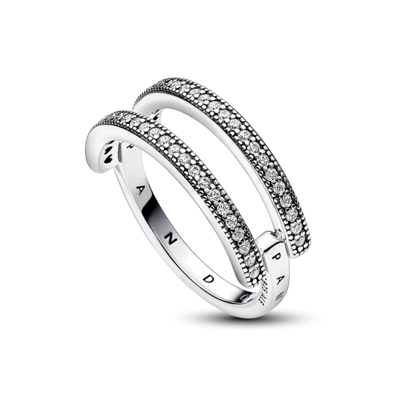 Anillo Pandora Signature Logo & Pavé 192779C01