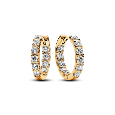 Pendientes de aro Dorado  263002C01 Fila Brillante Eternidad
