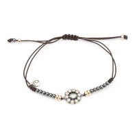 Pulsera Macramé Caldedonia y Ojo Gato Rosa MA-283