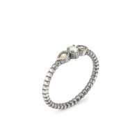 Anillo Raive Calcedonia Verde y Circonita Cava 15309