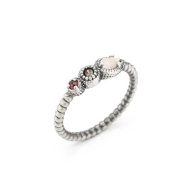 Anillo Raive Ojo Gato Rosa, Granate y Circonita Brown 15415