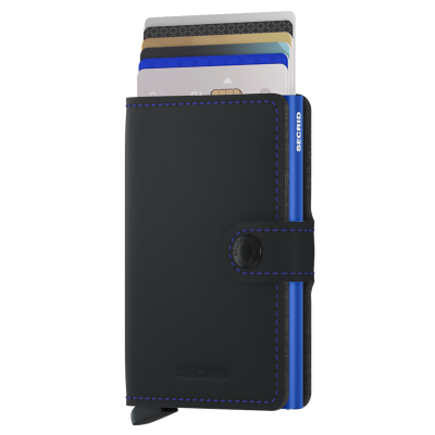 Secrid Miniwallet Matte Black & Blue 2