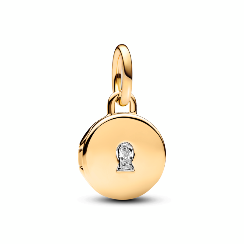 Charm Colgante Pandora Dorado Grabable que se Abre 763066C01