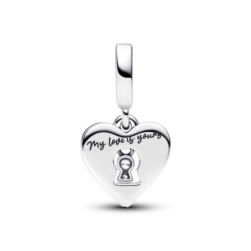 Charm Colgante Doble Pandora Corazón Rojo y Cerradura 793119C01