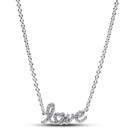 Collar Pandora plata Love Escrito a Mano Brillante 393076C01