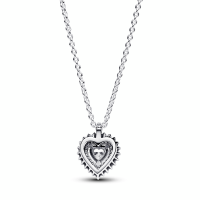 Collar Pandora plata Corazón Halo Brillante 393099C01