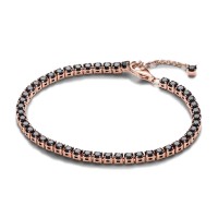 Pulsera Pandora Tenis Rosa y Piedra Negra 581469C02