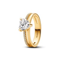 Anillo Pandora Corazón Doble Banda 163100C01