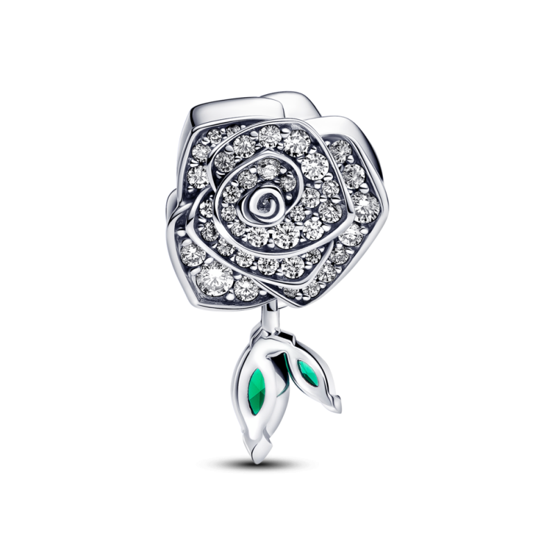 Charm Pandora plata, Rosa Floreciendo Brillante 793201C01