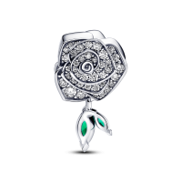 Charm Pandora plata, Rosa Floreciendo Brillante 793201C01