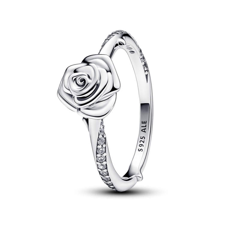 Anillo Pandora plata Rosa Blanca 193215C01