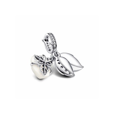 Charm Pandora Colgante Doble Rosa Blanca Floreciendo 793200C01 2