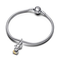 Charm Colgante Pandora plata y Dorado Mono Móvil 763343C01