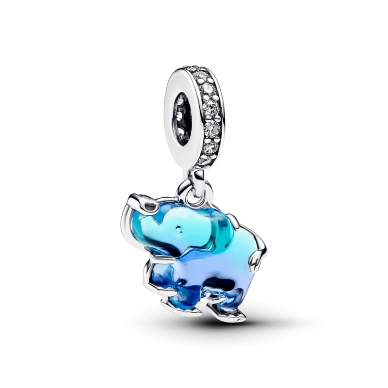 Charm Pandora Colgante Cristal Murano Azul Elefante 793339C01
