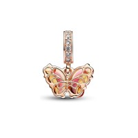 Charm Colgante Pandora Cristal de Murano Rosa y Amarillo Mariposa 782698C01