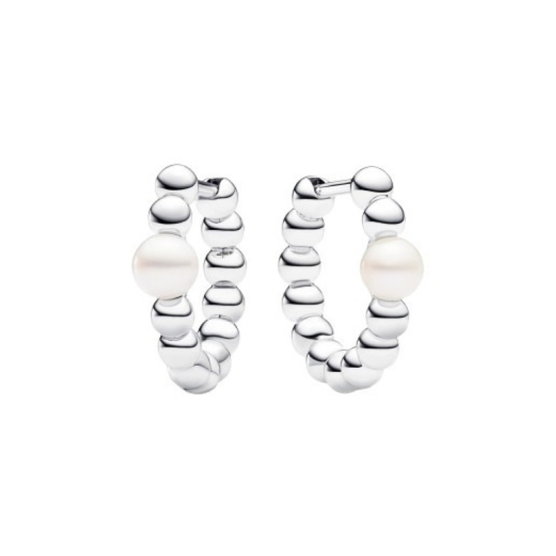 Pendientes Pandora de aro Perlas Cultivadas de Agua Dulce y cuentas 293178C01