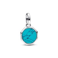 Charm Mini Medallón Grabable Pandora ME plata Azul Turquesa 793388C01