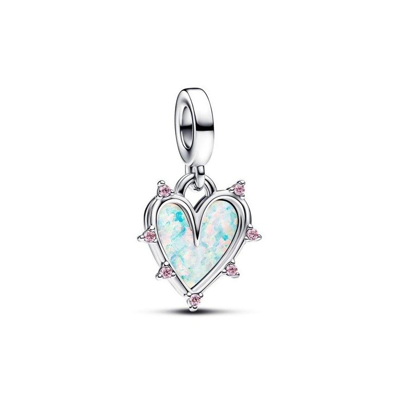 Charm Pandora Colgante Doble plata Amistad Opalescente 793434C01