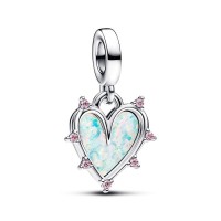 Charm Pandora Colgante Doble plata Amistad Opalescente 793434C01