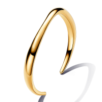 Pulsera Pandora Rígida Abierta con baño 14k Forma Orgánica 563310C00