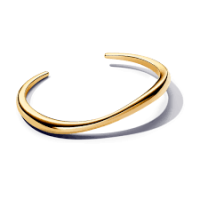 Pulsera Pandora Rígida Abierta con baño 14k Forma Orgánica 563310C00